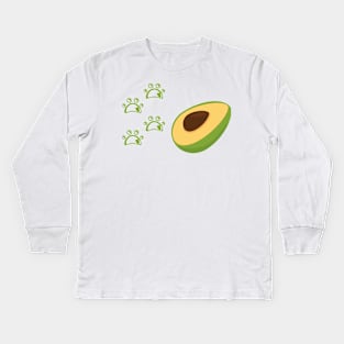 Funny Meow Avocato Cat Kids Long Sleeve T-Shirt